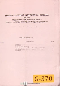 Giddings & Lewis 992-5H, Numericenter Boring Milling Drilling Tappin Manual 1973 - Picture 1 of 4