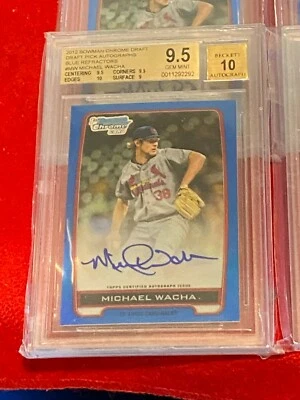 Michael Wacha 2012 Bowman cromo refractor azul autógrafo BGS 9,5 gema RC real Foto 1 de 3