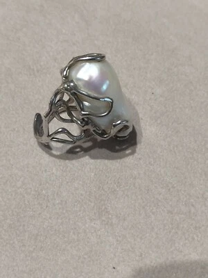 Anello argento e perla australiana Della Rovere, NUOVO! - Immagine 1 di 4
