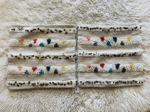 Pottery Barn Wolle marokkanische Hochzeit Decke Kissenbezug Set 18 x 18 Paar 2 - Bild 1 von 10