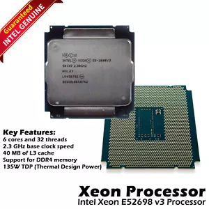 Intel Xeon E5-2698 V3 2.30GHz 40MB LGA2011-3 16-Core 135W CPU Processor SR1XE - Picture 1 of 6