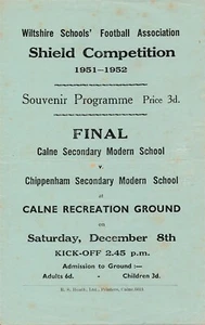 CALNE Schools v Chippenham Secondary Modern (Schools Final) 1951/1952 - Imagen 1 de 1