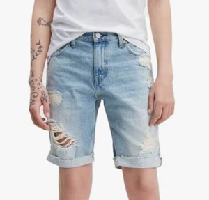 Levis 511 Herren Gr. 42 Blau Denim Slim Shorts Raw Hem Distressed Neu - Bild 1 von 3