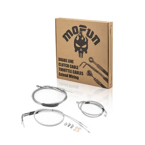 MOFUN Softail 00-06 Non-ABS Clutch/Brake/Throttle Cable for Harley 12" 14" Bar - Picture 1 of 5