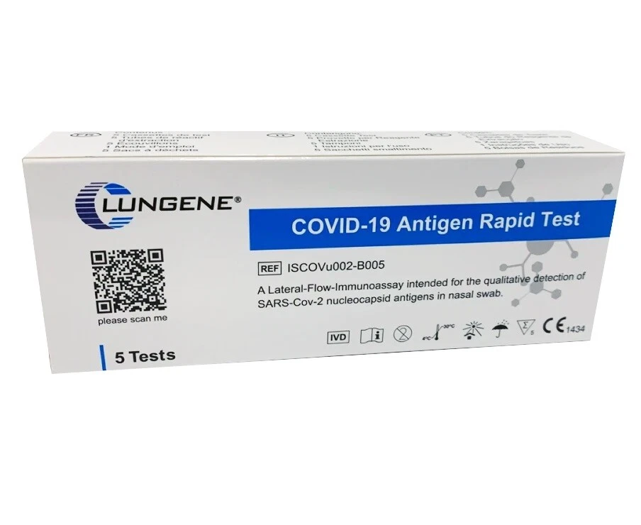 25 x Clungene Antigen Schnelltest Nasal Stäbchen Laientest 5 x 5 Stk.