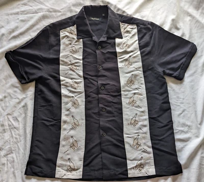 Murano MCM Cóctel Temático Bowling Camisa Hombre M Manga Corta Rayón Rockabilly Foto 1 de 4