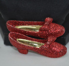 Ruby slipper brooch, gold tone & glitter, signed AJC 2 in. F23