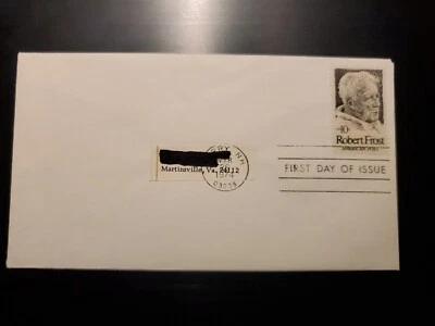 US 1974 Scott # 1526 Robert Frost FDC UNCACHETED  - Image 1 of 2