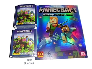 Paquete de 100 PANINI Minecraft 2 Wonderful World (2022) + álbum vacío gratuito esloveno - Imagen 1 de 7