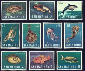 San Marino 1966 MARINE LIFE MNH ** FISH, ANIMALS, DOLPHINS - Picture 1 of 1