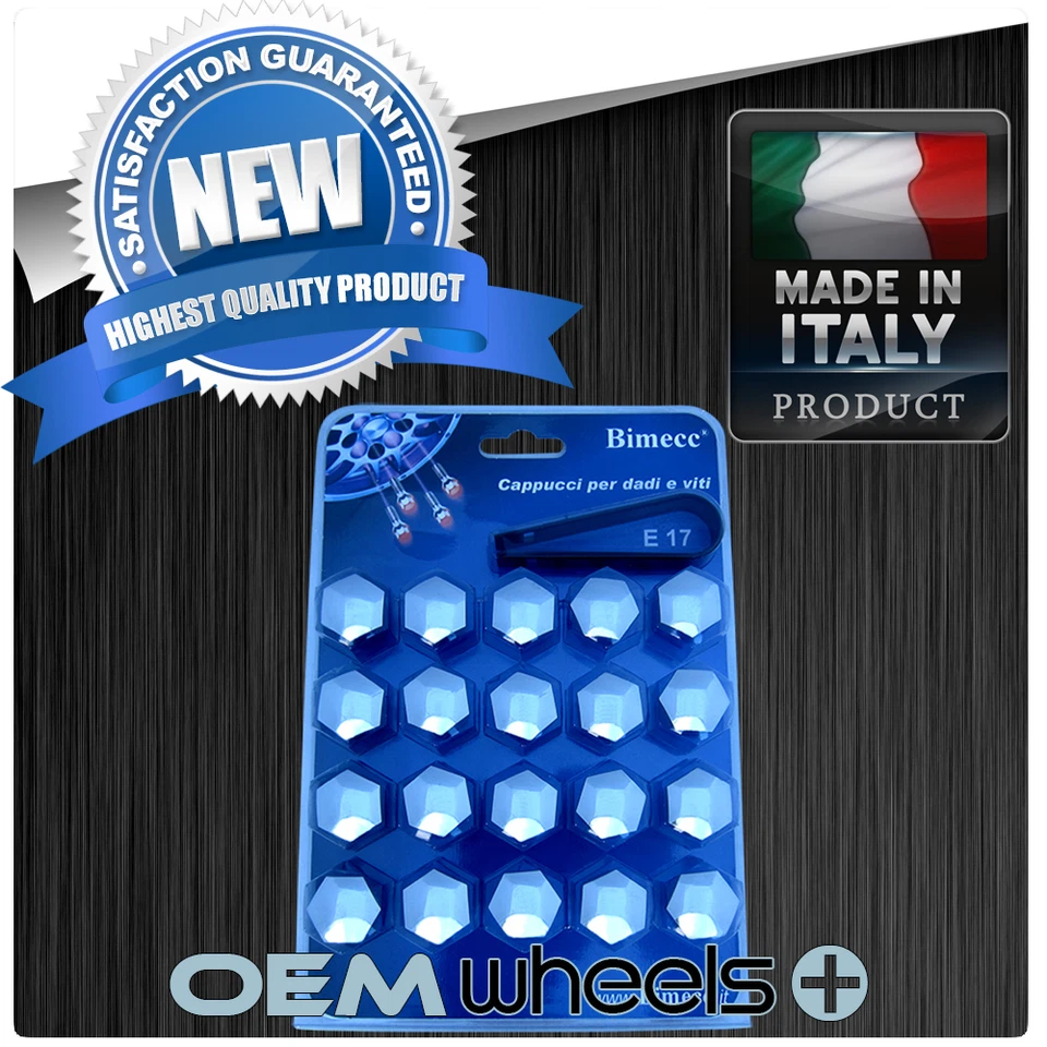 (20) Nuevo 17mm Hex Cromo Tapa Cubiertas Tornillos Tuerca Audi A3 A4 A6 A8 S Rueda Italia Foto 1 de 1