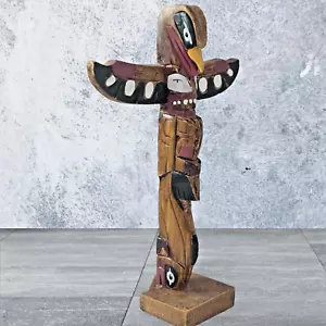 Vintage Native American Resin Hand Painted Winged Totem Pole 9-1/2” - Picture 1 of 11