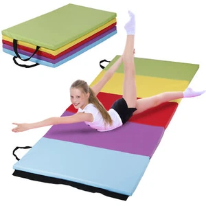 2.5' X 6' Gymnastics Mat Folding Lightweight Gym Exercise Aerobics Tumbling Mat - Picture 1 of 24