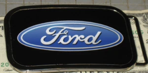 Hot Buckle Ford Oval Blue Black Belt Collect Muscle American Classic USA FD07456 - Picture 1 of 7