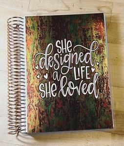 "She Designed Life She Loved" Cover Set 4 use w Erin Condren A5 Coil Planner~ - Picture 1 of 4