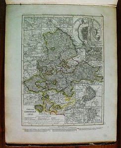 1849 MEYER'S ZEITUNGS-ATLAS=GEOGRAPHICAL MAP:PROVINCIA DI SASSONIA,SACHSEN,,ETNA - Foto 1 di 1