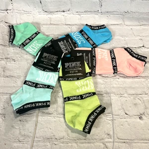 Lot of 5 Victoria Secret Pink College Collection Socks Blues Green Pink NWT - Picture 1 of 7