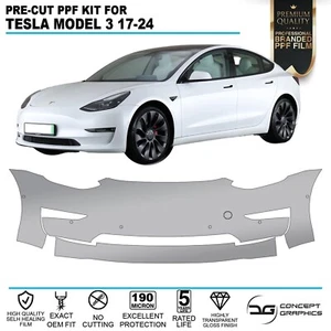 Frontstoßstange Steinschlagschutz PPF Lackschutzfolie Set für Tesla Model 3 - Bild 1 von 4