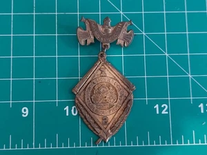 1888 Port Jervis NY Excelsior Delaware Fire Dept House Medal pin Braxmar - Picture 1 of 9