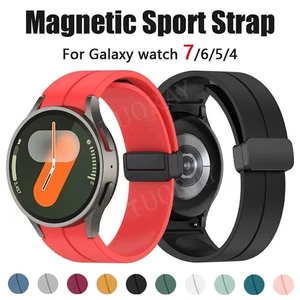 Silicone Strap for Samsung Galaxy Watch7/6/5 44 40mm 6Classic 47mm Magnetic Band - Picture 1 of 42