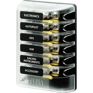 5018 ST Glass 6 Circuit Fuse Block with Cover - Picture 1 of 1