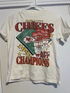 Vintage NFL Kansas City Chiefs Football 1993 Youth 11/12 Shirt. Schedule On Back - Picture 1 of 5