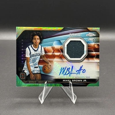 2023-24 Topps Chrome OTE Mikel Brown Jr. Rookie Patch Auto RPA Aqua 01/99 - Image 1 of 2