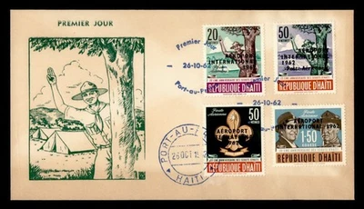 DR WHO 1962 HAITI FDC BOY SCOUTS CACHET COMBO 1.50G M56439 - Image 1 of 2