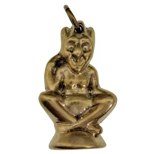 Vintage Lucky PIXIE Charm BRASS Cornish Pisky Piskie Pixy Pendant Tamper ref.148 - Picture 1 of 4