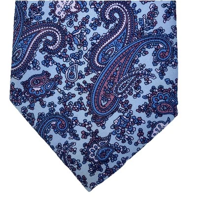 Carlo Columbo Tie Rack Jacquard Silk Blue Paisley Men’s Tie Italy 3.5x56” EUC - Image 1 of 4