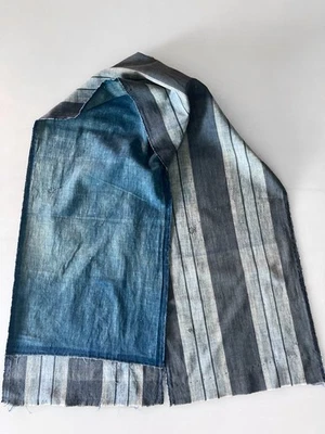 Antigua tela japonesa índigo boro 64x13 • Textil vintage • Excepcional Foto 1 de 4