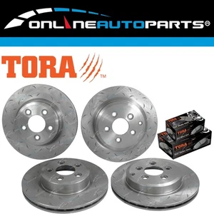 Front & Rear Slotted & Dimple Rotors + Brake Pads for Territory SX SY SZ 04~16 - Picture 1 of 1