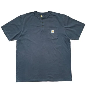 Camicia uomo Carhartt manica corta tasca frontale taglia XL alta vestibilità originale blu navy - Foto 1 di 7