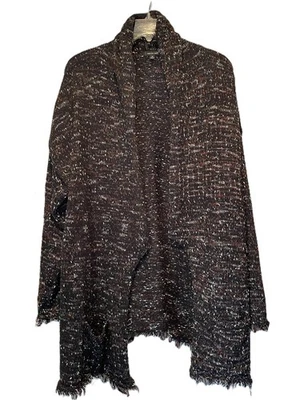 Verve Ami Women's Open Front Cardigan Sweater Black Long Sleeve Size 1X - Image 1 of 4