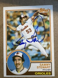 SAMMY STEWART 1983 Topps #347 Autographed SIGNED Card BALTIMORE ORIOLES - Picture 1 of 2