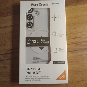 Clear Phone Case for Samsung Galaxy with White Magnetic Ring Without O-Stand on - Picture 1 of 9