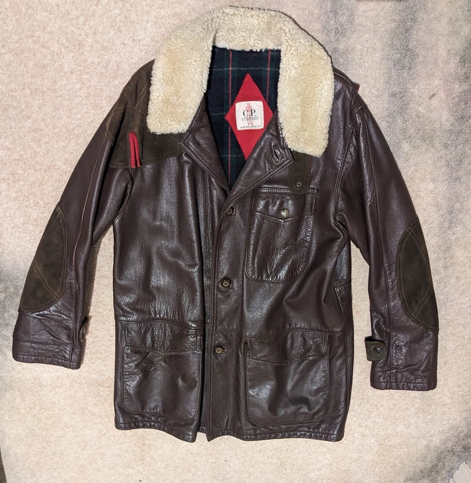 CP Company dark Brown vintage leather Hunting Jacket - Image 1 of 4