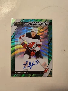 2023/24 O-Pee-Chee Platinum 1st Print LUKE HUGHES Emerald Surge AUTO #1/10 - NJ - Picture 1 of 2