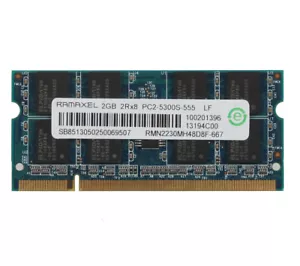 Ramaxel 2GB 2RX8 PC2-5300S Memory 1.8V DDR2 667Mhz Unbuffered RAM SODIMM Laptop - Picture 1 of 6