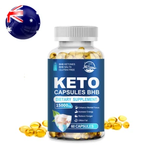 Keto BHB Capsules Weight Loss Diet Pills Fat Burner Detox Dietary Supplement - Picture 1 of 10