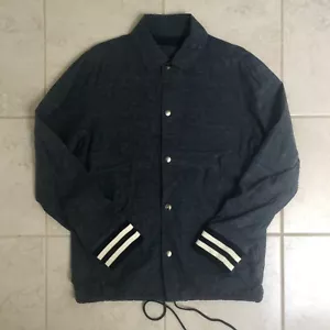 Retro Champion USA Chambray Coach's Shirt Jacket Thermal Fleece Coat Medium M - Picture 1 of 12