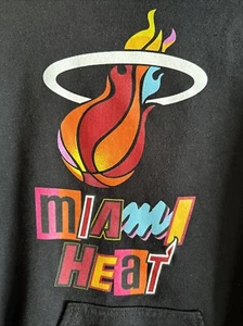 Miami Heat Mash Up Hoodie Small Unisex Black Graphic Drawstring - Picture 1 of 10