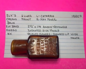 ANTIKE FLASCHE OWGO NY ELYS SAHNE BALSAM 1880er Jahre - Bild 1 von 9