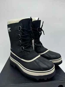 Sorel Men's Caribou Warm Lining Mid-calf Boots Waterproof Nubuck Leather Black - Picture 1 of 5