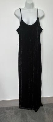 Mono Roxy Terciopelo Sin Mangas Negro Correas Elástico Cuello en V Pantalones Largos Foto 1 de 4