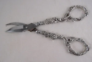 KIRK STERLING SILVER GRAPE SHEARS HEAVY SHARP VINES - Picture 1 of 9
