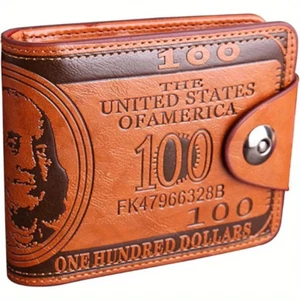Leather Embossed Dollar Design Wallet. Very unique. Looks expensive. Nice gift? - Picture 1 of 24