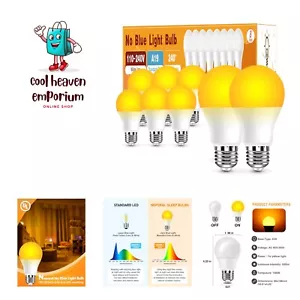 9W 60W Equivalent A19 Soft Light Bulbs, Blue Light Blocking , 1800K Amber Nig... - Picture 1 of 7
