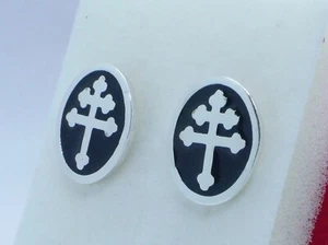 GEMELLI CROCE LORENA LORRAINE CROSS CUFF LINKS STERLING SILVER - Picture 1 of 4