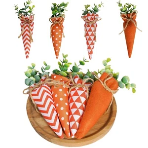 4Pcs Easter Carrots Fabric Carrot Toy Artificial Carrot Farmhouse Spring Decors - Picture 1 of 14